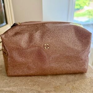 NWOT Kate Spade Rose Gold Champagne Glittery Cosmetic Bag